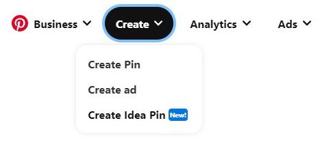 Picture of Pinterest Showing how to Create Idea Pin