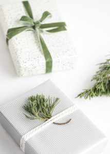 Gifts wrapped with wrapping paper to show wrapping paper organization.