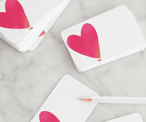 Image of valentine's card that are blank as begin planning things to do on valentine's day