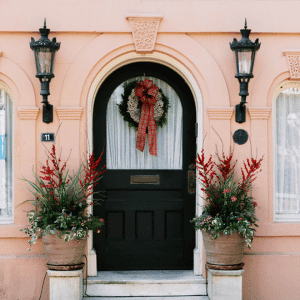 Image of door for holiday season christmas. 
