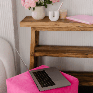 Image of work laptop for pinterest marketing and pinterest strategies. 